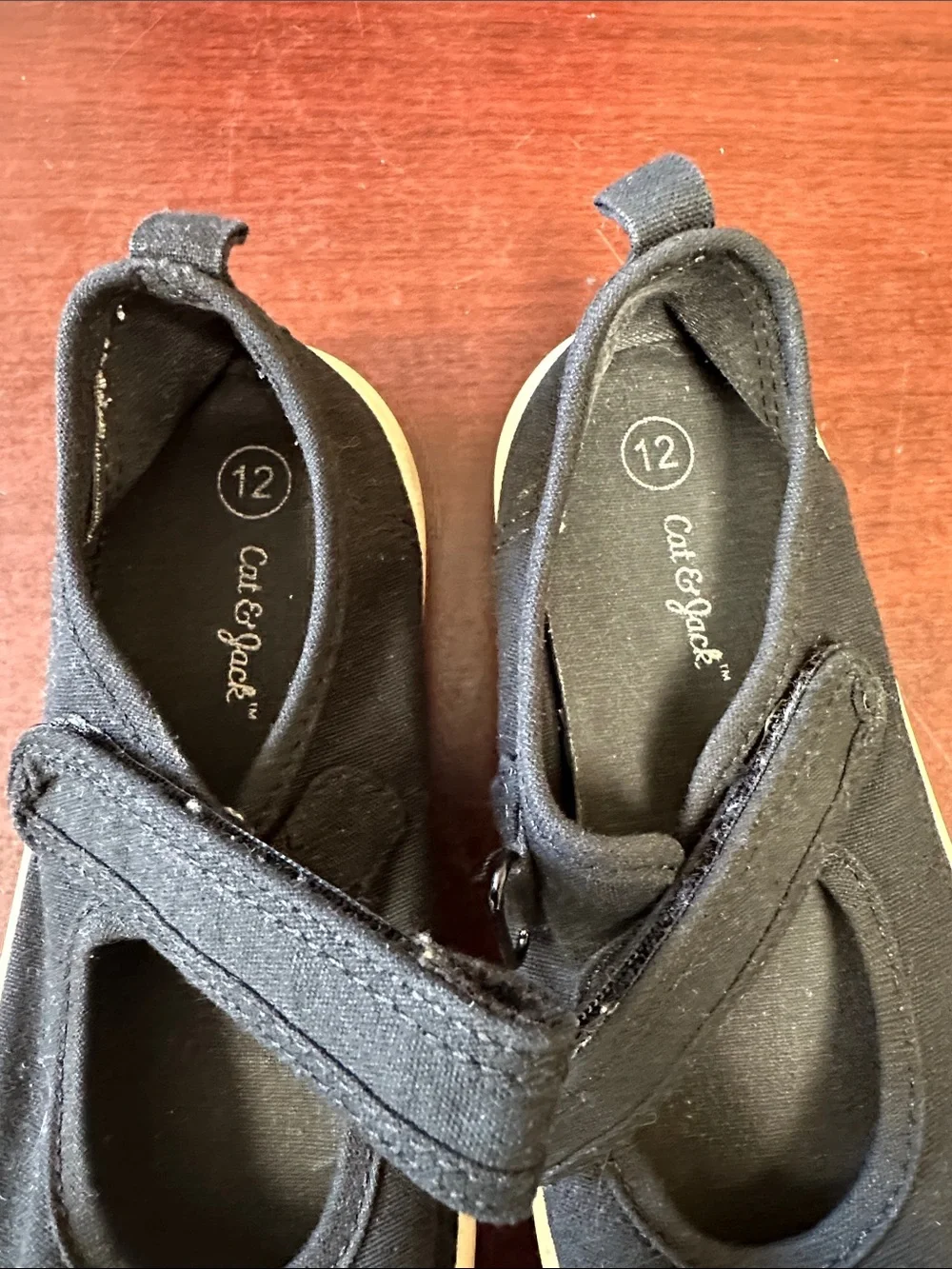 ##195, Size 12, Cat & Jack Black Mary Jane Canvas Shoes